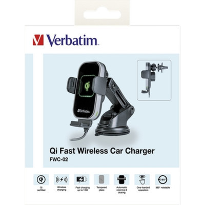 Універсальний автотримач Verbatim FWC-02 with Qi Fast Wireless Car Charger (49553) Вінниця - фото 7