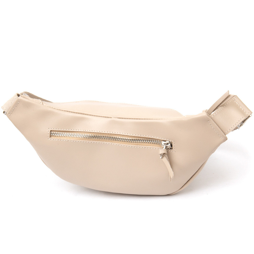 Практична шкіряна сумка на пояс GRANDE PELLE 11357 Бежевий Київ - фото 2