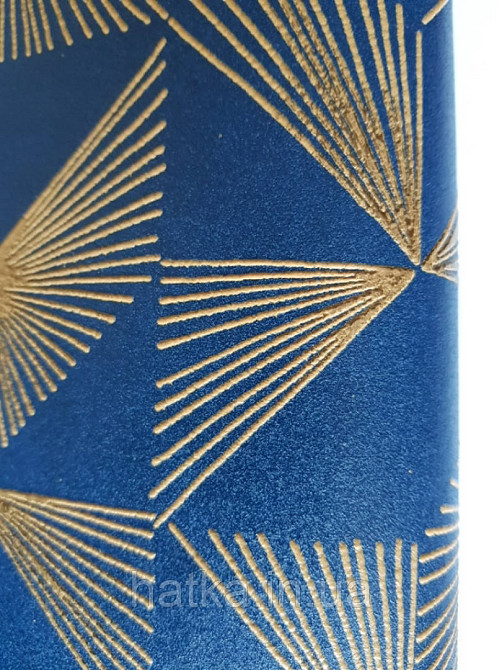 Шпалери вінілові на флізелін Marburg 31844 New modern геометрія смужки віялом золоті фігури темно сині Київ - фото 4