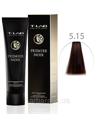 Крем-краска для волос T-LAB Professional Premier Noir Colouring Cream 5.15 светло-магановый брюнет Киев - изображение 1