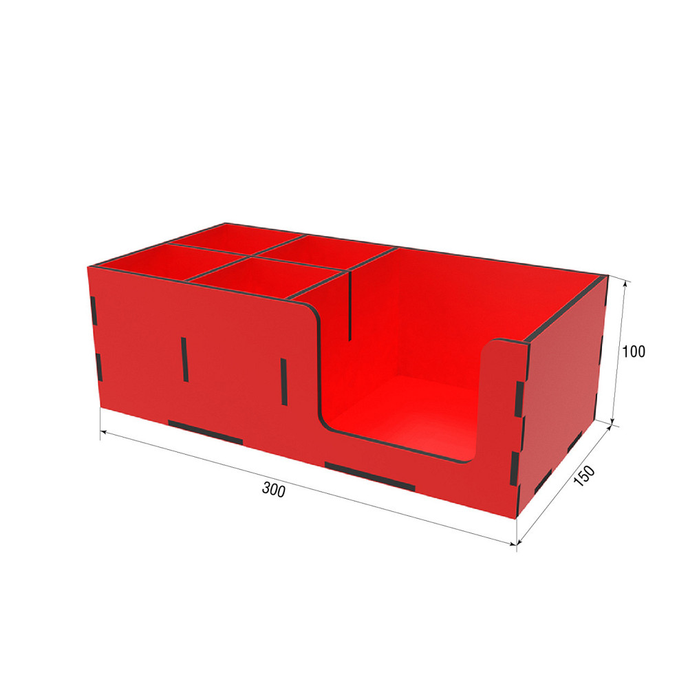 Органайзер EKOSTAR деревянный красный 300х150х100 мм Киев - изображение 3