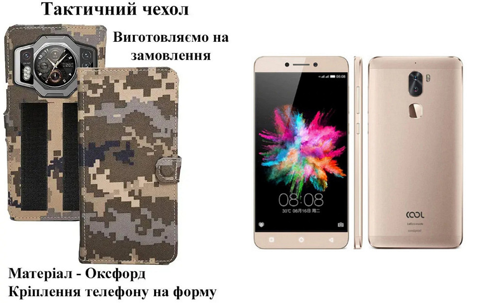 Тактический чехол для Hotwav Note 12, Note 12 2024, крепится к снаряжению на липучке Киев - изображение 1