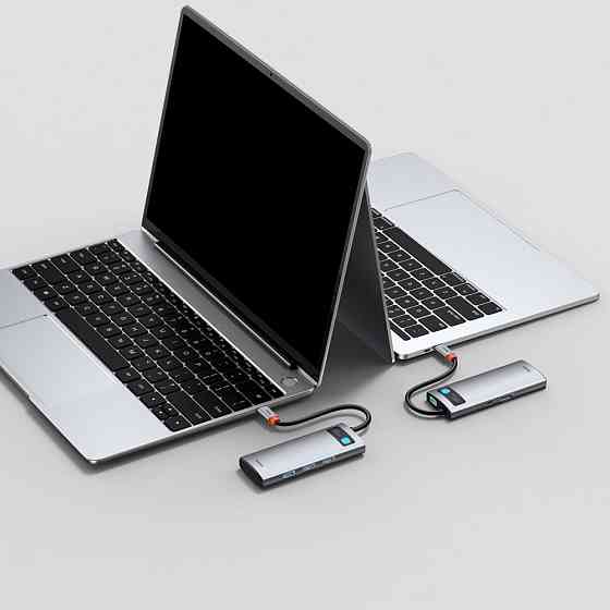 USB-Хаб Baseus Metal Gleam Series 5-in-1 Type-C серый Львов