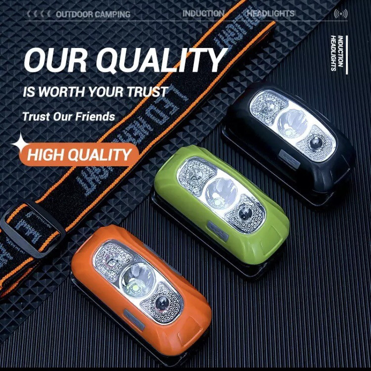 Налобный фонарик на аккумуляторе с зарядкой USB, оранжевый, фонарь для рыбалки,фонарик на голову, 4 режима Киев - изображение 4