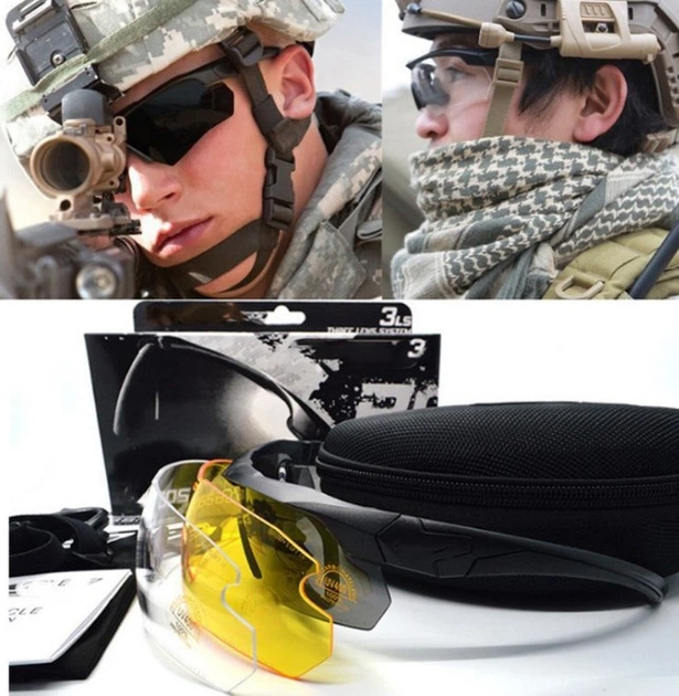 Окуляри захисні ESS Crossbow + 3 змінні лінзи з логотипом і поляризацією Чорний Київ - фото 9