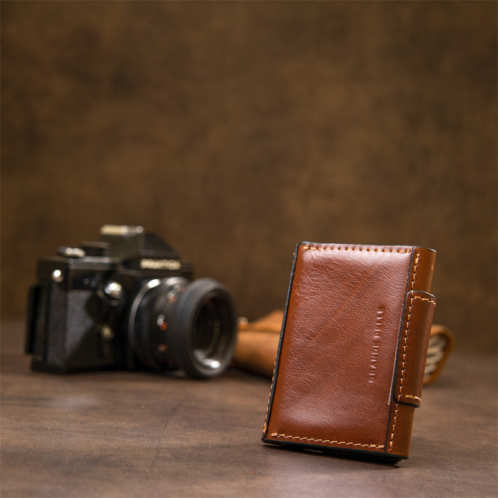 Кожаная визитница GRANDE PELLE 11411 Коричневый Киев - изображение 2