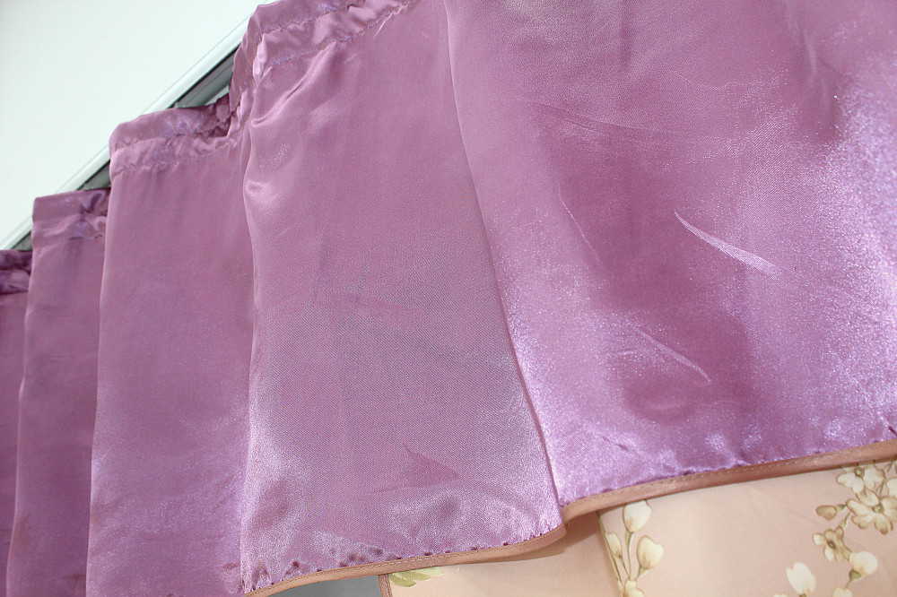 Кухонные шторы VR-Textil № 073к с ламбрекеном и подхватами лиловый с персиковым 270х170 см (52-0485) Киев - изображение 6