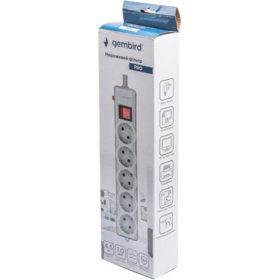 Мережевий фільтр живлення Gembird SPG5-G-15G-PRO Вінниця - фото 4