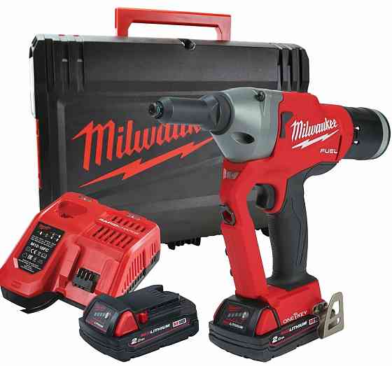 Заклепочник акумуляторний безщітковий MILWAUKEE M18 ONEFPRT-202X, діаметр заклепок 4,8-7,0мм (зарядний.пристрій М12-18 FC, 2 аку Одеса