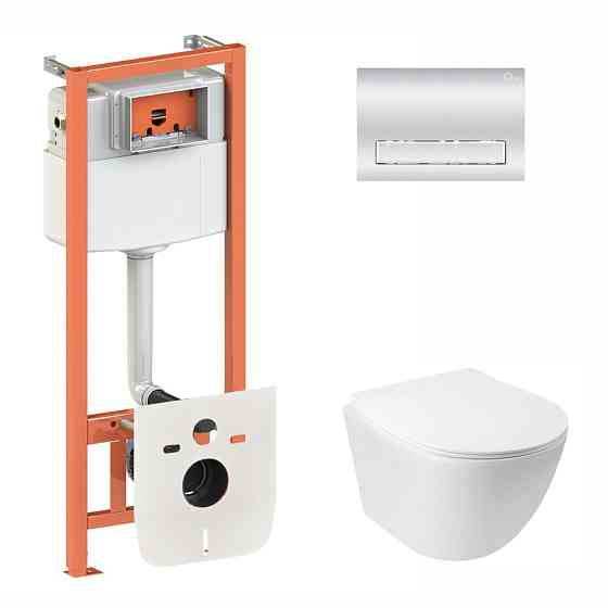 Готове рішення Qtap для ванної кімнати: підвісний унітаз Jay Rimless 520х360х320 + комплект інсталяції Nest 4 в 1 (лінійна Київ