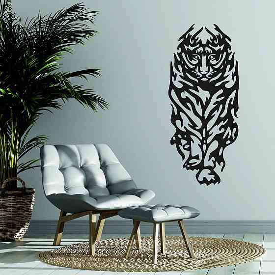 Настінний декор Панно «Тигр» Декор на стіну 70*30 см, Чорний Київ