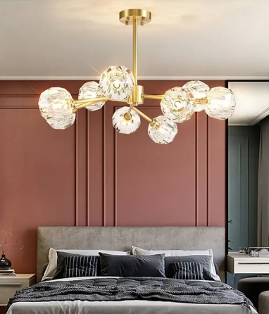 Хрустальная светодиодная люстра Блик 8610 (Золотая) 9 плафонов Киев