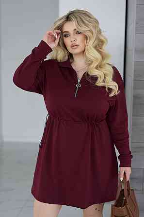 Трикотажное платье оверсайз на кулиске 