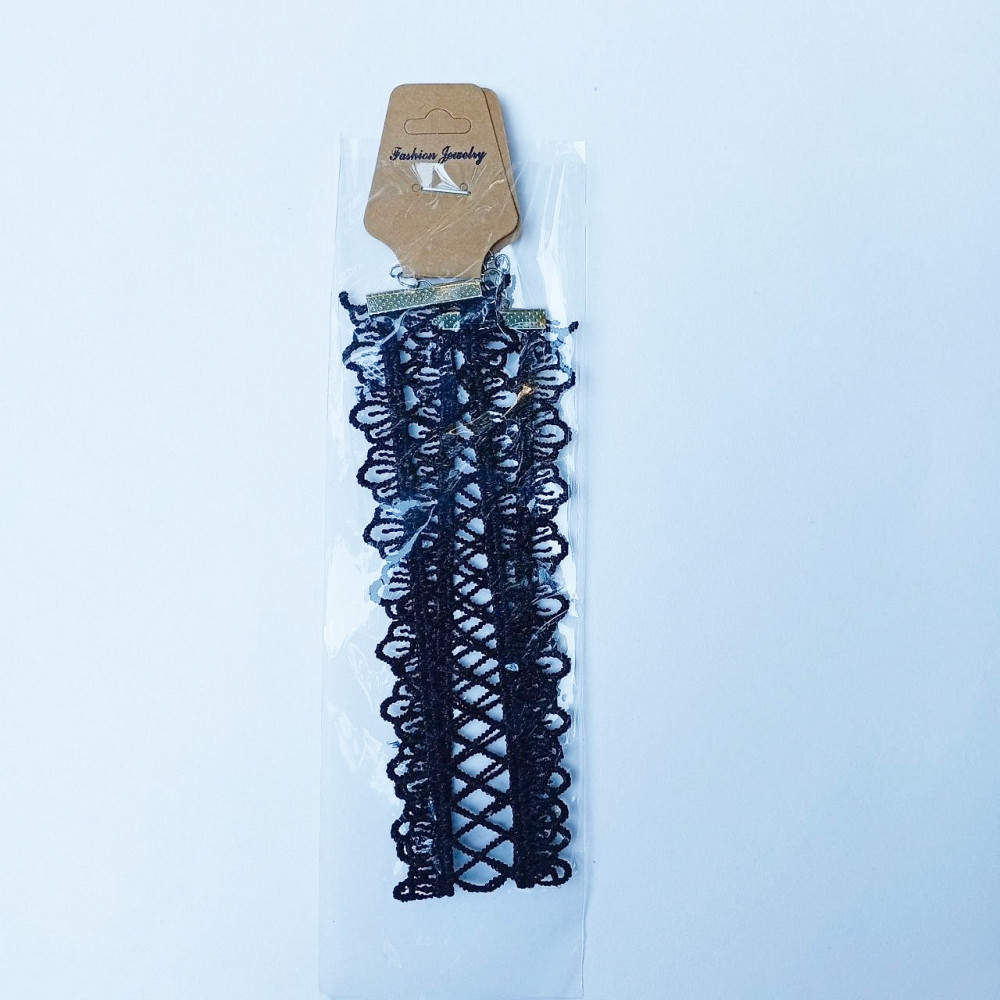 Готический чокер кружевной KD171 Винтажное ожерелье кружево на застёжке 32-39см Черный (171) Днепр - изображение 4