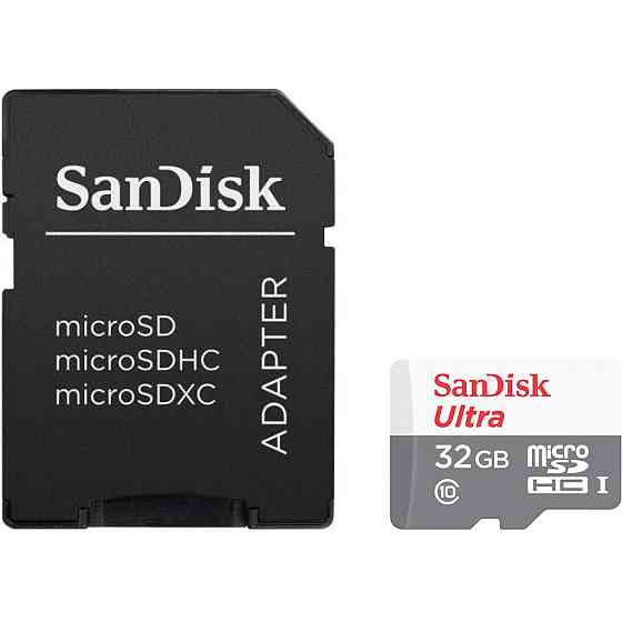Карта пам'яті SanDisk microSD, Class 10 UHS-I Ultra SDSQUNS-032G-GN3MA (32GB, Class10, UHS-I, 80MB/s) Николаев