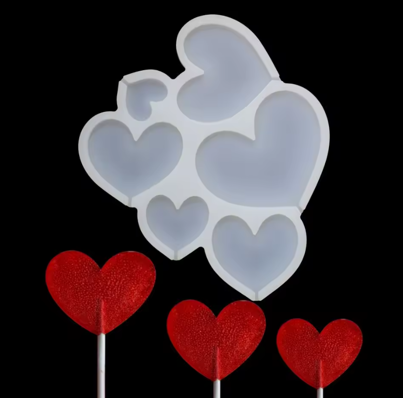 Силиконовая форма для леденцов на 6 изделий, размер 16 х 12 см, в виде сердечек, для создания сладких угощений Одесса - изображение 2