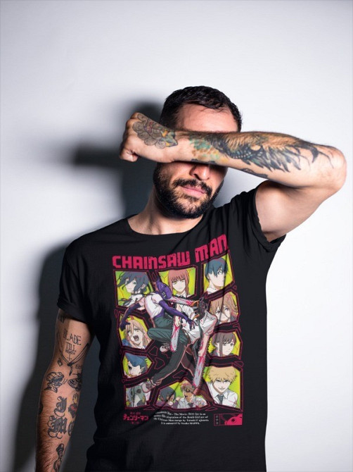 Футболка для мальчика аниме Человек-бензопила оверсайз (рост от 165 до 180 ) Черний AnimeJ0130m Днепр - изображение 3