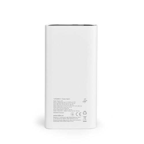 Павербанк 20000 mAh Videx VPB-320-W 22,5W білий Житомир