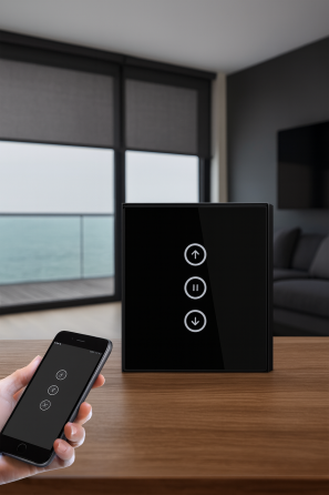 Умный переключатель Maxcio для рулонных штор WiFi сенсорный 10А 240В белый Киев