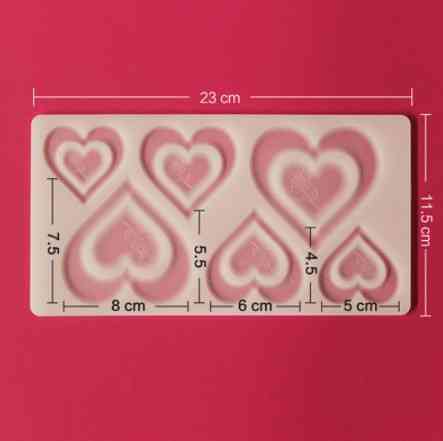 Молд силиконовый Сердечка 230 на 115 мм серый Киев