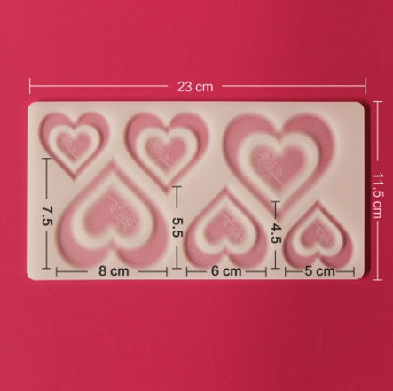 Молд силиконовый Сердечка 230 на 115 мм серый Киев - изображение 2