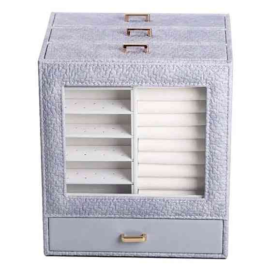 Yiwu Скринька для прикрас з еко шкіри 3 яруси органайзер для ювелірних виробів HP-5-16G Коломыя