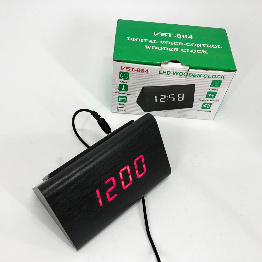 Настільний годинник зі світлодіодним дисплеєм VST-864, Електронні настільні AD-787 годинники digital Київ - фото 3