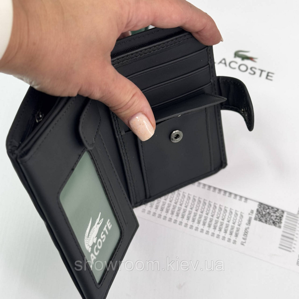 Мужское брендовое портмоне на застежке Lacoste (1721) Киев - изображение 6