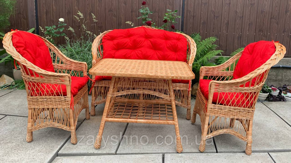 Меблі плетені з лози, набір з накидками Київ - фото 5
