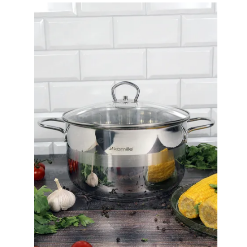 Каструля нержавіюча сталь 5,5л 24*13,5см 5415 KAMILLE Житомир - фото 7