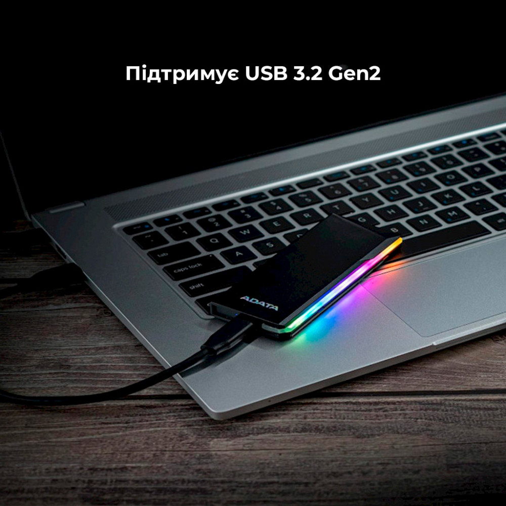 Зовнішня кишеня для накопичувача A-DATA EC700G для SSD M.2 PCIe/SATA USB3.2 Gen2 Type-C Black Київ - фото 10