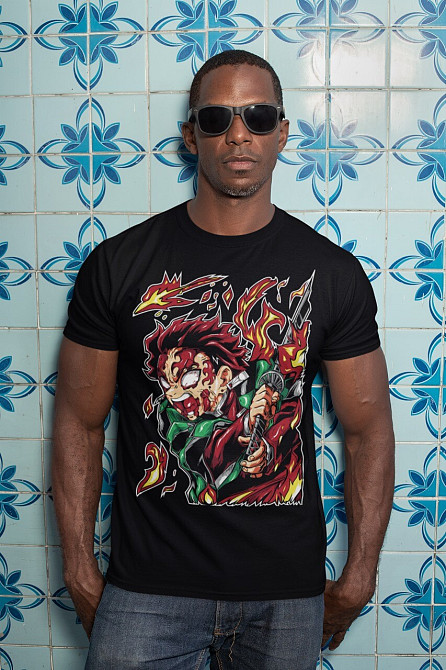 Футболка для хлопчика з аніме принтом Вбивця демонів оверсайз (зріст від 165 до 180) Чорний AnimeJ0371m Дніпро - фото 6