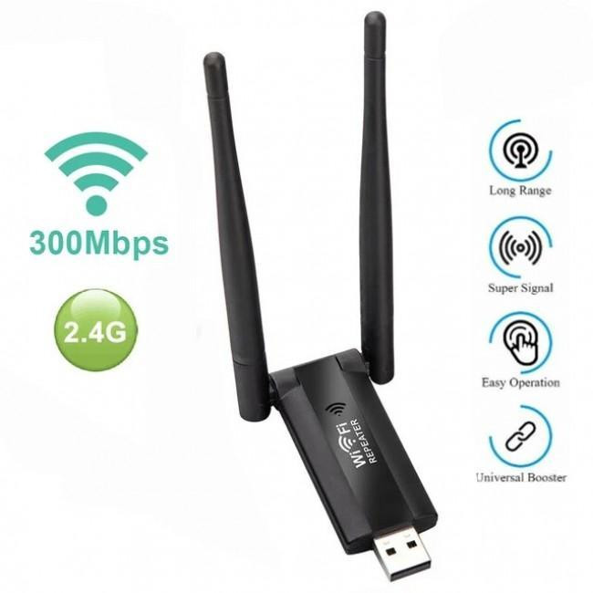 Потужний USB WiFi Адаптер Репітер 300Mbps 2.4GHz з Двома 3dBi Антенами Одеса - фото 5