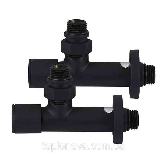 Набор Кран вентильный угловой с американкой SOLOMON LUX 1/2″  7777 (2шт.) BLACK   (1уп) Черновцы