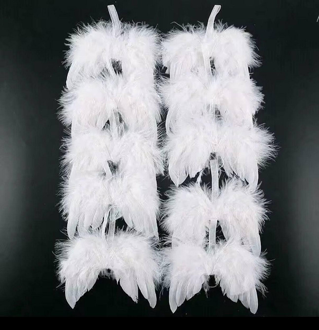 Крылья ангела белые из перьев для кукол (6*8 см). Аксессуары для игрушек. Цвет белый Киев - изображение 3