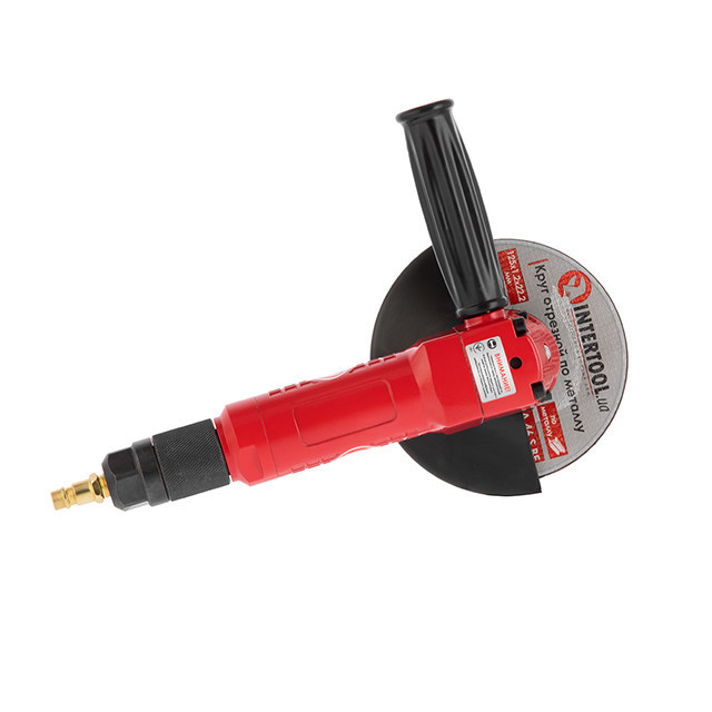 Шліфмашина кутова пневматична, 125 мм, до 6 атм, 11000 об/хв, 140 л/хв INTERTOOL PT-1202 Київ - фото 7