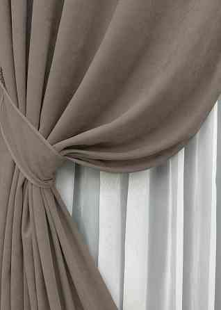 Комплект готовых штор VR-Textil Микровелюр Petek YL № 1707ш Какао 150х270 см 2 шт (33-0763) Киев