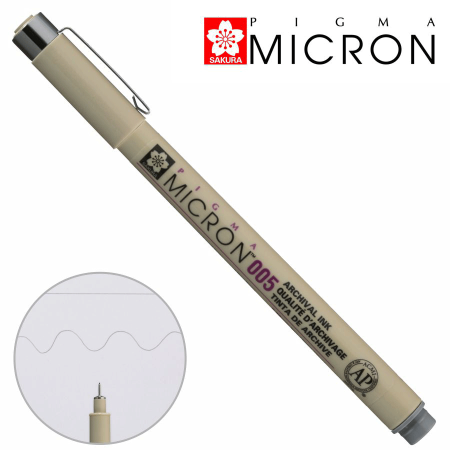 Линер PIGMA MICRON (0.05), 0,2мм, Серый, Sakura Киев - изображение 1