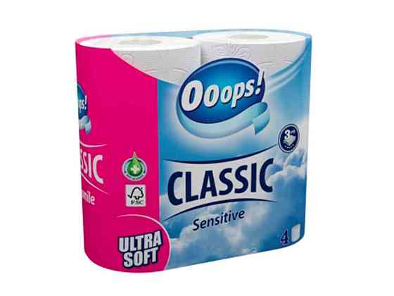 Туалетний папір 4шт 3шар Classic Sensitive 140 від ТМ OOOPS! Київ