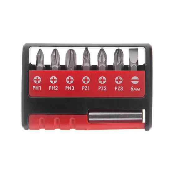 Набор насадок для отвертки с магнитным держателем, 8 ед., Cr-V INTERTOOL VT-0107 Киев