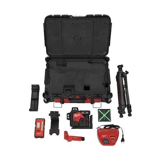 Нивелир лазерный 3D аккумуляторный MILWAUKEE, M12 3PLKIT-401P (+зар. прист.,1акум.Х4Ач, кейс PACKOUT) Одесса