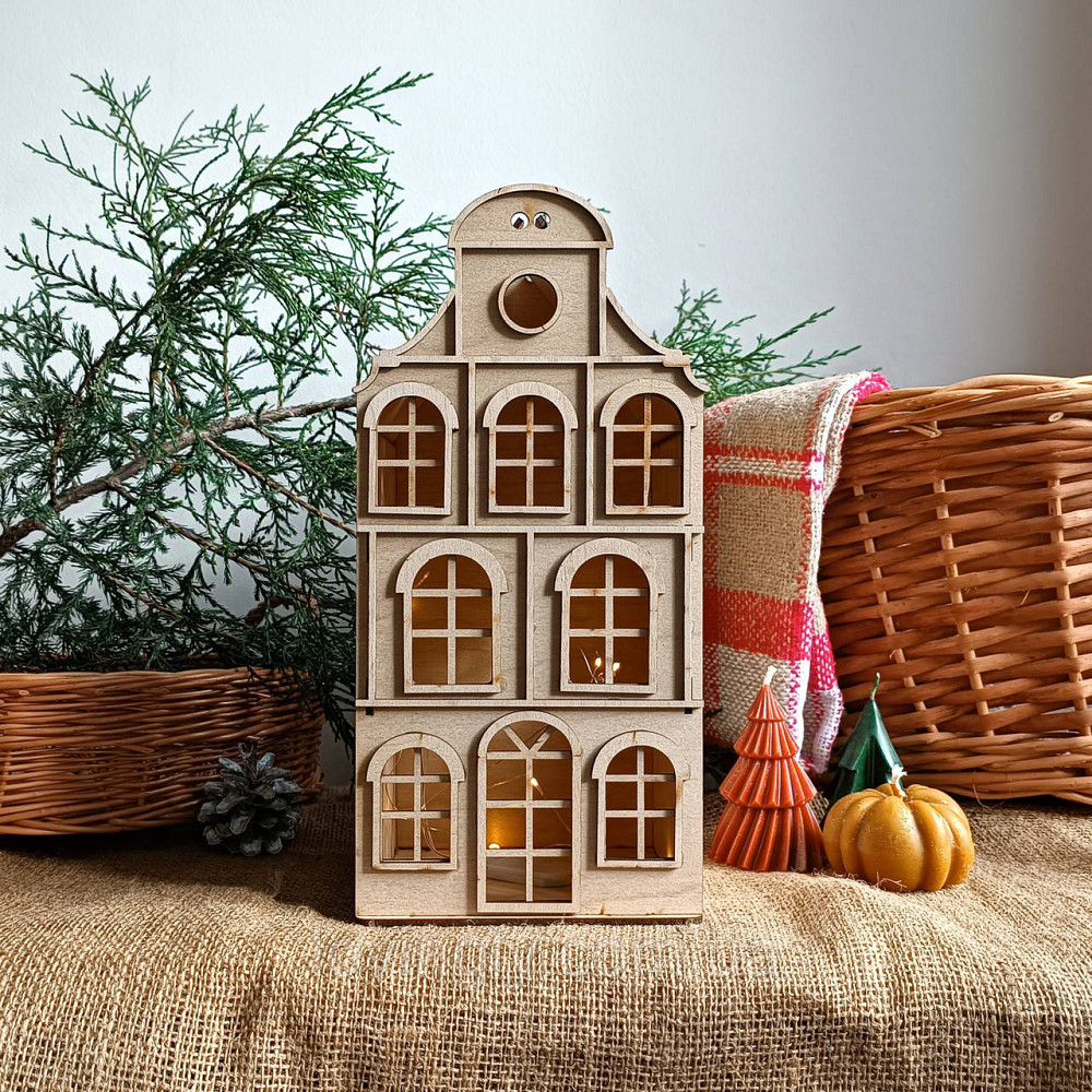 Декоративный домик  с LED подсветкой 33 см Ирпень - изображение 3