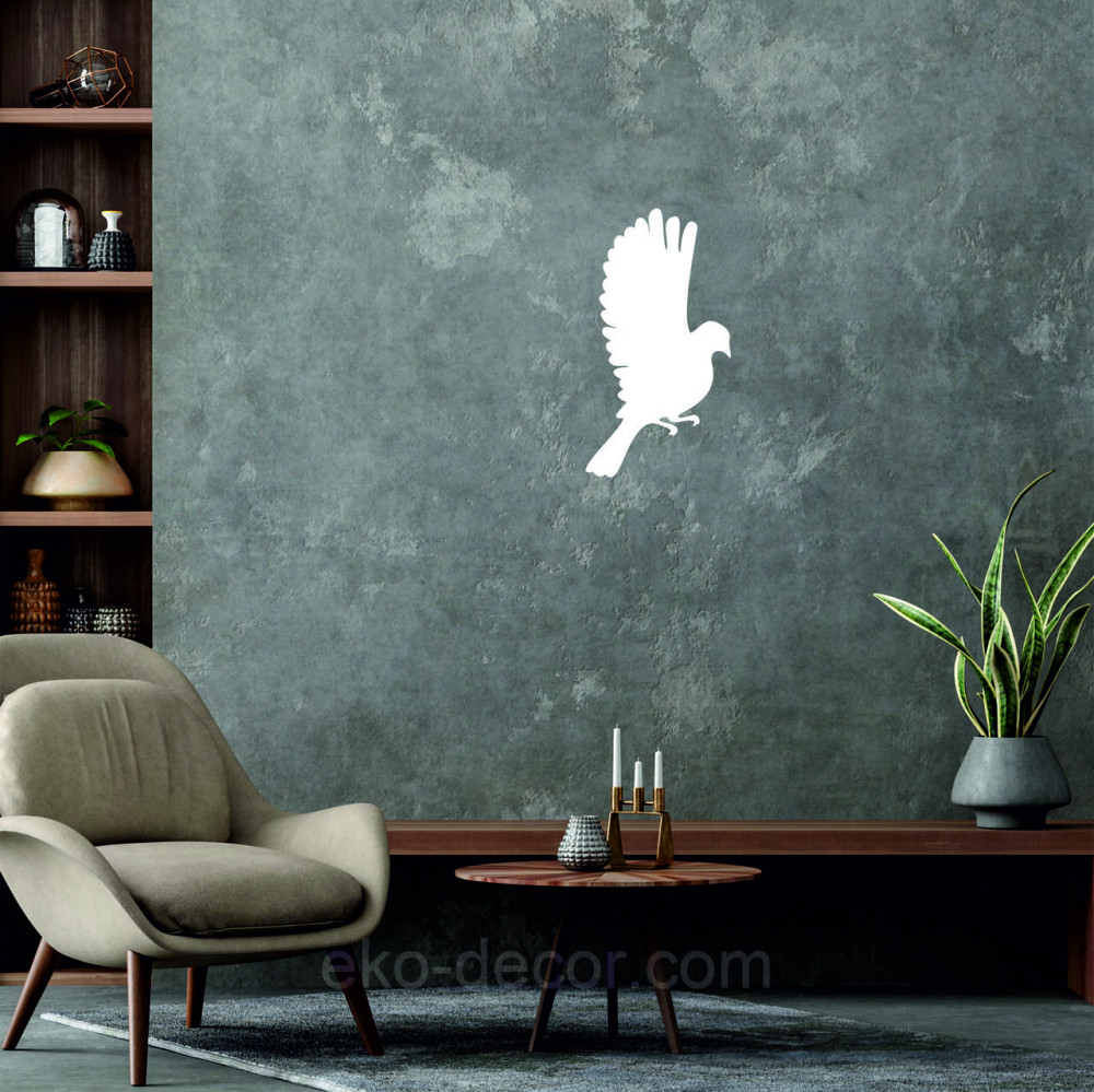Декоративное настенное Панно «Птичка» Декор на стену(цена за 1шт) 30*16 см, Белый Киев - изображение 1