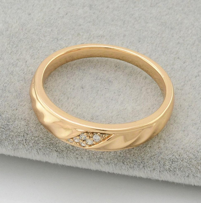 Кольцо 19 размер Xuping, (ширина 5мм, вес 2.2г), позолота 18К Киев - изображение 4