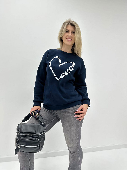 Утепленный свитшот с принтом 