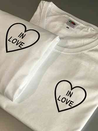 Парні футболки для хлопця та дівчини з написом IN LOVE Чернівці