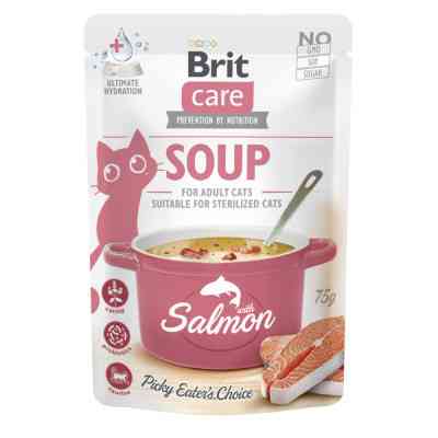 Влажный корм для кошек Brit Care Soup with Salmon с лососем 75 г (8595602569212) Винница