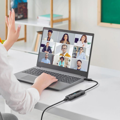 Концентратор XoKo USB-C 5-in-1 USB 3.0 + USB 2.0 + SD/TF + RJ45 100Mbps silver (XK-AC-350) Вінниця - фото 8