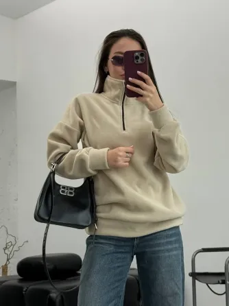 Женский флисовый теплый свитер на молнии Харьков