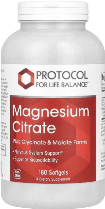 Магній цитрат Protocol for Life Balance Magnesium Citrate 180 гел капс Київ - фото 1